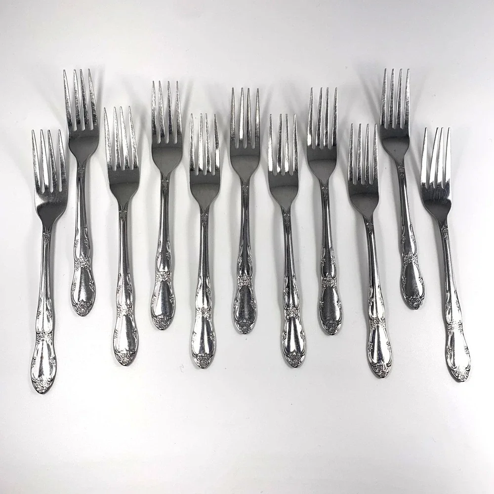 62pc Oneida Wm A Rogers Stainless Flatware - Fenway Daydream Forks Spoons Knives